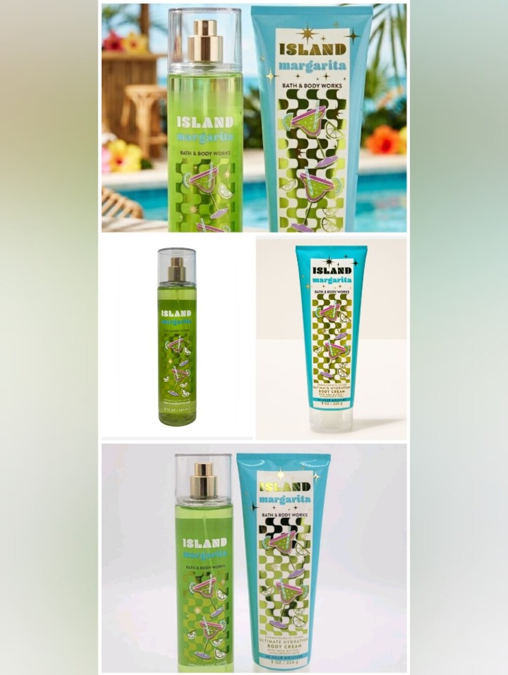 Bath & Body Works- 2pc " Island Margarita" Mist & Body Cream 🍸🍋🟩